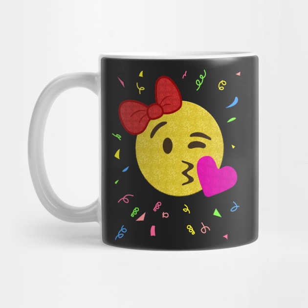 Emoji Birthday Shirt - Girl Heart Kiss by Xeire